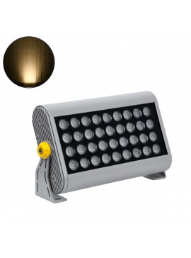 90639 GloboStar® GLOBOSTAR® FLOOD-HENA 90639 Προβολέας Σποτ Wall Washer LED 36W 3240lm 30° AC 220-240V Αδιάβροχο IP65 Θερμό Λευκό 3000K - Ασημί - Μ30 x Π6 x Υ17cm - 3 Χρόνια Εγγύηση