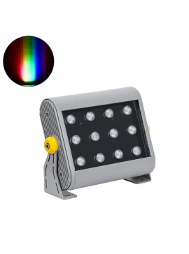90641 GloboStar® GLOBOSTAR® FLOODHENA 90641 Προβολέας Σποτ Wall Washer LED 24W 1920lm 30° DC 24V Αδιάβροχο IP65 Πολύχρωμο RGB Dimmable DMX512 - Bridgelux SMD Chip - Γκρι Ανθρακί - Μ22.5 x Π6 x Υ16.5cm - 3 Χρόνια Εγγύηση
