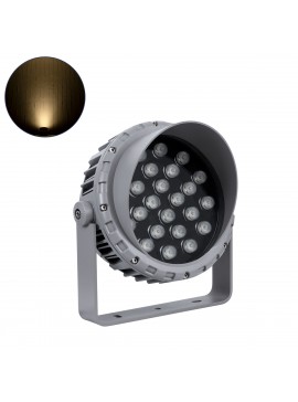 90644 GloboStar® GLOBOSTAR® FLOODMENA 90644 Προβολέας Σποτ Wall Washer με Αντιθαμβωτική Γρίλια LED 24W 2160lm 30° AC 220-240V Αδιάβροχο IP65 Θερμό Λευκό 2700K - Bridgelux SMD Chip - Γκρι Ανθρακί - Μ23 x Π23 x Υ18cm - 3 Χρόνια Εγγύηση