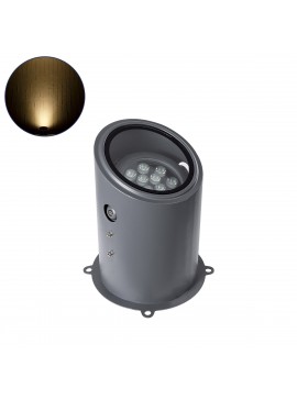 90734 GloboStar®  FLOOD-MILO 90734 Κινούμενος Προβολέας - Σποτ Φωτισμού Wall Washer για Φωτισμό Κτιρίων LED 12W 1080lm 10° AC 220-240V Αδιάβροχο IP67 Φ17 x Υ26cm Θερμό Λευκό 2700K - Γκρι Ανθρακί - 3 Χρόνια Εγγύηση