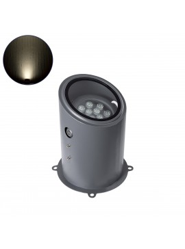 90735 GloboStar®  FLOOD-MILO 90735 Κινούμενος Προβολέας - Σποτ Φωτισμού Wall Washer για Φωτισμό Κτιρίων LED 12W 1140lm 10° AC 220-240V Αδιάβροχο IP67 Φ17 x Υ26cm Φυσικό Λευκό 4500K - Γκρι Ανθρακί - 3 Χρόνια Εγγύηση