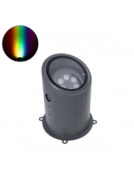 90736 GloboStar®  FLOOD-MILO 90736 Κινούμενος Προβολέας - Σποτ Φωτισμού Wall Washer για Φωτισμό Κτιρίων LED 12W 1020lm 10° DC 24V Αδιάβροχο IP67 Φ17 x Υ26cm RGBW DMX512 - Γκρι Ανθρακί - 3 Χρόνια Εγγύηση