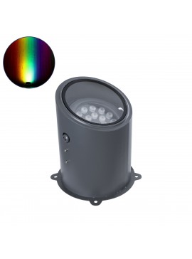90739 GloboStar®  FLOOD-MILO 90739 Κινούμενος Προβολέας - Σποτ Φωτισμού Wall Washer για Φωτισμό Κτιρίων LED 24W 2040lm 10° DC 24V Αδιάβροχο IP67 Φ22 x Υ30cm RGBW DMX512 - Γκρι Ανθρακί - 3 Χρόνια Εγγύηση