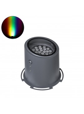 90742 GloboStar®  FLOOD-MILO 90742 Κινούμενος Προβολέας - Σποτ Φωτισμού Wall Washer για Φωτισμό Κτιρίων LED 48W 4080lm 10° DC 24V Αδιάβροχο IP67 Φ26 x Υ30cm RGBW DMX512 - Γκρι Ανθρακί - 3 Χρόνια Εγγύηση