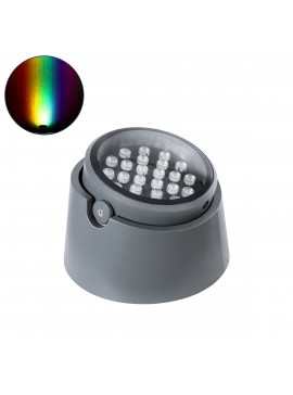 90752 GloboStar®  FLOOD-RANA 90752 Κινούμενος Προβολέας - Σποτ Φωτισμού Wall Washer για Φωτισμό Κτιρίων LED 60W 5100lm 5° DC 24V Αδιάβροχο IP67 Φ30 x Υ20cm RGBW DMX512 - Γκρι Ανθρακί - 3 Χρόνια Εγγύηση
