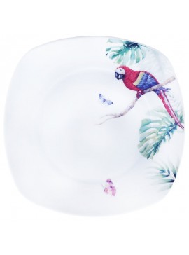 Artekko Klims Πιάτο Φαγητού με Παπαγάλο Πορσελάνης Πολύχρωμο (27x27x2)cm Artekko 910-1114