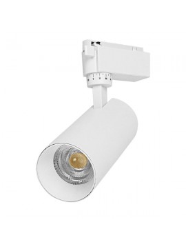 Μονοφασικό Bridgelux COB LED Λευκό Φωτιστικό Σποτ Ράγας 20W 230V 2400lm 30° Θερμό Λευκό 3000k GloboStar 93099