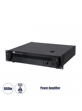 98015 GloboStar®  FDB CA660 98015 Power Amplifier - Επαγγελματικός Ενισχυτής Ηχείων Εγκαταστάσεων 100V - Frequency Response 60Hz-20Khz - AC 220V/50-60Hz - 660W/4Ω - IP20 - Μαύρο - Μ48.5 x Π32 x Υ9cm