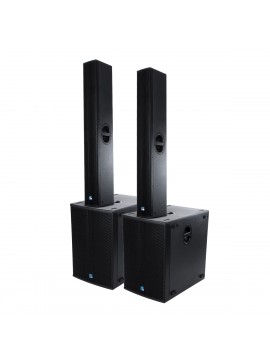 98027-98028-SET GloboStar®  FDB K806+K118BAS 98027-98028-SET PA Column System - Ενεργό Αυτοενισχυόμενο Σετ Ηχείων & Subwoofer Column Κολωνάτο με Ψηφιακό Ενισχυτή SA2.68 AC 220V/50-60Hz -1200W RMS/4Ω + 960W RMS/6Ω (8640W Peak) - IP20 - Μαύρο - Σετ 4 Τεμαχί