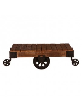 Τραπέζι σαλονιού ξύλινο με ρόδες Mήκος 130 Πλάτος 75 Ύψος 45 Artekko 995-4013