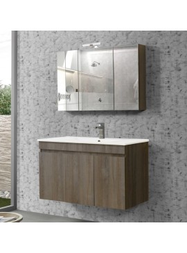 Σετ Έπιπλο Μπάνιου OMEGA GREY OAK 120 9SOM120GO0 Πάγκο 120x46x60 με μια γούρνα  9SOM120GO0