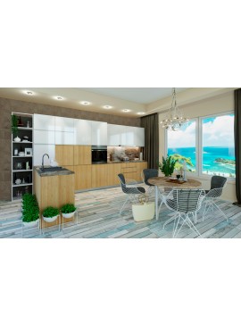 Σύνθεση Κουζίνας  9.40 μ. ύψος 2,17 μ βάθος 0,60 μ, MDF Fago 630, Genomax Genom1210601080