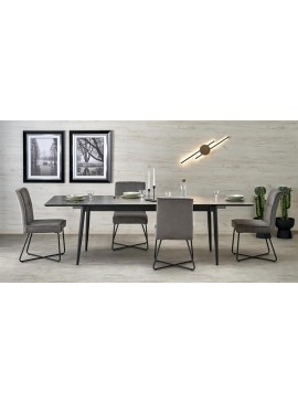 CHARLES table grey marble / black DIOMMI-60-29282