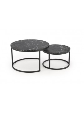 JAVA set of 2 c. tables, black marble / black DIOMMI-60-29300