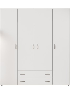 Lh-homefurniture Ντουλάπα  Α_Base λευκή με συρτάρια 160x177x52cm A_BASE_4d