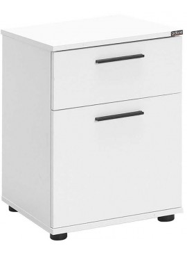 Lh-homefurniture Κομοδίνο Λευκό με Συρτάρι και Ντουλάπι Λευκό 40x57x41cm AD_KMD-611-BB-1 AD_KMD-611-BB-1