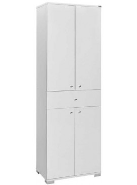 Lh-homefurniture Ντουλάπα δίφυλλη Diamond Λευκό+Λευκό High Gloss 60x187x38cm AD_ADR-441-PP-1