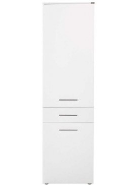 Ντουλάπι με καλάθι πλυντηρίου Diamond Λευκό+Λευκό High Gloss 52x187x38cm