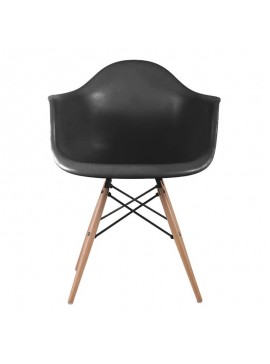 WOODWELL ALEA Wood Πολυθρόνα Ξύλο, ΡΡ Μαύρο 62x58x81cm ΕΜ129,2W