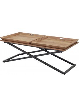 Lh-homefurniture Τραπεζάκι σαλονιού Allround φυσικό + μέταλλο 122x61x46cm A_ALLR_40