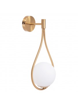 ΑΠΛΙΚΑ ΤΟΙΧΟΥ BAIS HM4472 ΧΡΥΣΟ ΜΕ ΓΥΑΛΙΝΟ ΓΛΟΜΠΟ [Ε27] 21x21x44Υεκ.