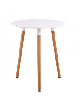 WOODWELL ART Τραπέζι Άσπρο MDF Φ60 H.70cm Ε7089,1
