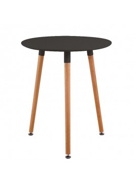 WOODWELL ART Τραπέζι Οξιά Φυσικό, MDF  Μαύρο Φ60 H.70cm Ε7089,2