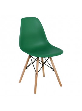 WOODWELL ART Wood Καρέκλα Τραπεζαρίας - Κουζίνας, Πόδια Οξιά, Κάθισμα PP Πράσινο - 1 Step K/D 46x52x82cm ΕΜ123,4W