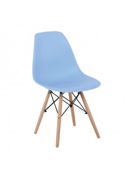 WOODWELL ART Wood Καρέκλα Τραπεζαρίας - Κουζίνας, Πόδια Οξιά, Κάθισμα PP Σιέλ - 1 Step K/D 46x52x82cm ΕΜ123,5W