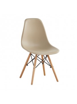 WOODWELL ART Wood Καρέκλα Τραπεζαρίας - Κουζίνας, Πόδια Οξιά, Κάθισμα PP Tortora - 1 Step K/D 46x52x82cm ΕΜ123,9W