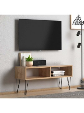 Έπιπλο τηλεόρασης Fiona Megapap από μελαμίνη χρώμα oak 90x30x41εκ. 0117655