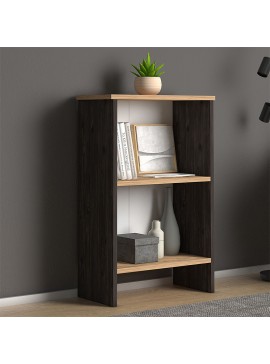 Βιβλιοθήκη μελαμίνης Flora Megapap χρώμα industrial grey - oak 52x25x80εκ. 0127278