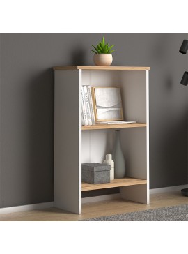 Βιβλιοθήκη μελαμίνης Flora Megapap χρώμα white - oak 52x25x80εκ. 0127279