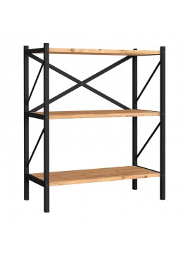 Βιβλιοθήκη Jocasta Megapap μεταλλική - μελαμίνης χρώμα pine oak 66x34x85εκ. 0212518