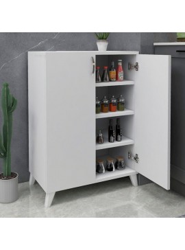 Ντουλάπι κουζίνας/μπάνιου - Παπουτσοθήκη μελαμίνης Lilly Megapap χρώμα λευκό 72x32,5x88εκ. 0212570