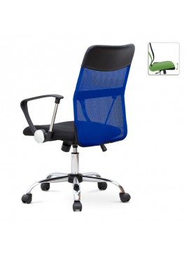 Καρέκλα γραφείου Franco Megapap με ύφασμα Mesh χρώμα μπλε - μαύρο 59x57x95/105εκ. 0223111