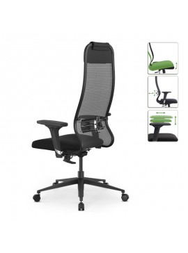 Καρέκλα γραφείου B1-111D Megapap εργονομική με διπλό ύφασμα Mesh χρώμα μαύρο 65x70x118/132εκ. 0234140