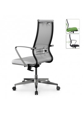 Καρέκλα γραφείου B2-163K Megapap εργονομική με ύφασμα Mesh και τεχνόδερμα χρώμα λευκό 58x70x103/117εκ. 0234143