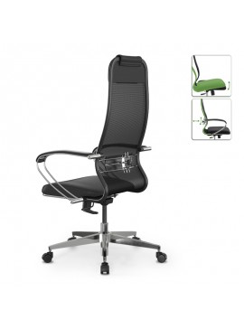 Καρέκλα γραφείου Sit-1031672 Megapap εργονομική με διπλό ύφασμα Mesh και τεχνόδερμα χρώμα μαύρο 66x70x118/131εκ. 0234151