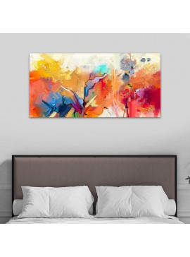 Πίνακας σε καμβά "Abstract Colors" Megapap ψηφιακής εκτύπωσης 120x50x3εκ. 0248945
