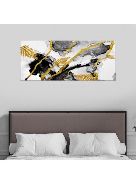 Πίνακας σε καμβά "Abstract Golden Dream" Megapap ψηφιακής εκτύπωσης 120x50x3εκ. 0248970