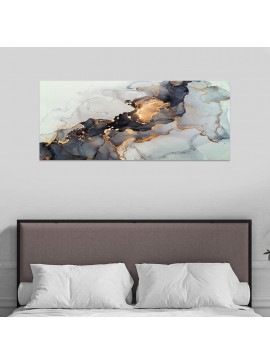 Πίνακας σε καμβά "Abstract Golden Dream" Megapap ψηφιακής εκτύπωσης 120x50x3εκ. 0248971
