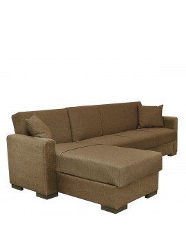 Καναπές Κρεβάτι Γωνιακός JOSE Καφέ Γκρι 270x165x84cm Arte-14210003