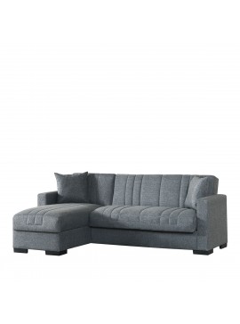 Καναπές Κρεβάτι Γωνιακός OASIS Με Αποθηκευτικό Χώρο Γκρι Ύφασμα 200x140x76cm Arte-14210145