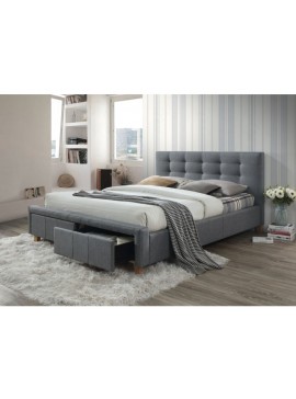 Κρεβάτι υπέρδιπλο επενδυμένο με ύφασμα γκρι ASCOT 160x200 DIOMMI 80-190 DIOMMI80-1501