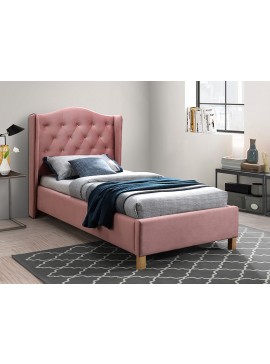 Επενδυμένο κρεβάτι Aspen 90x200 με Βελούδο σε χρώμα Ροζ DIOMMI ASPENV90RD