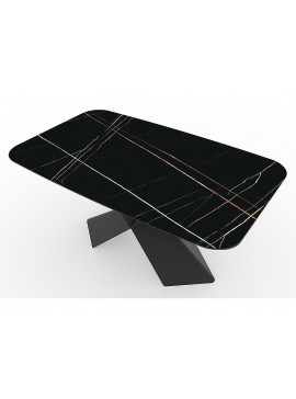 STÓŁ AVANGARD II CERAMIC CZARNY NOIR LAURENT/CZARNY MAT 160(240)X95 DIOMMI-80-2630