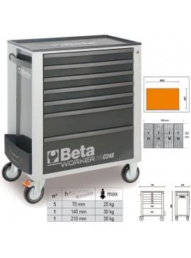Τρόλεϊ WORKER 240 εργαλεία ΓΚΡΙ LAMB024006222