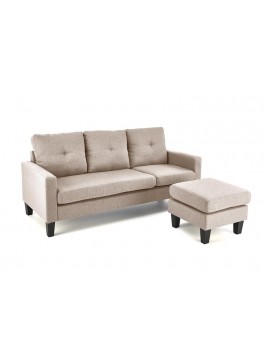 GERSON sofa with ottoman, color: beige DIOMMI-60-29293