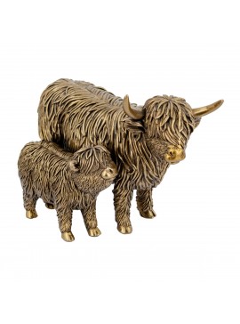 Artekko Animal Μπρονζέ Επιτραπέζιες Διακοσμητικές Αγελάδες από Ρητίνη (19x10.8x13.8)cm Artekko B9039